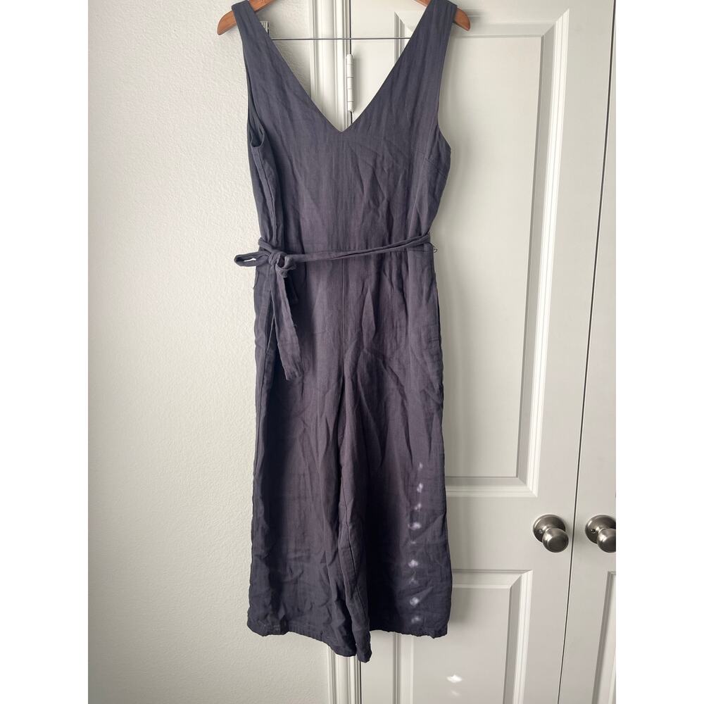 NWT Calme by Johnny Was Small Easy V-Neck Jumper in Charcoal 100% Cotton (FLAW)